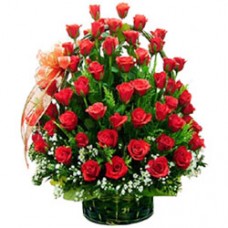 Dazzling Dreamland Premium Red Roses in a Basket